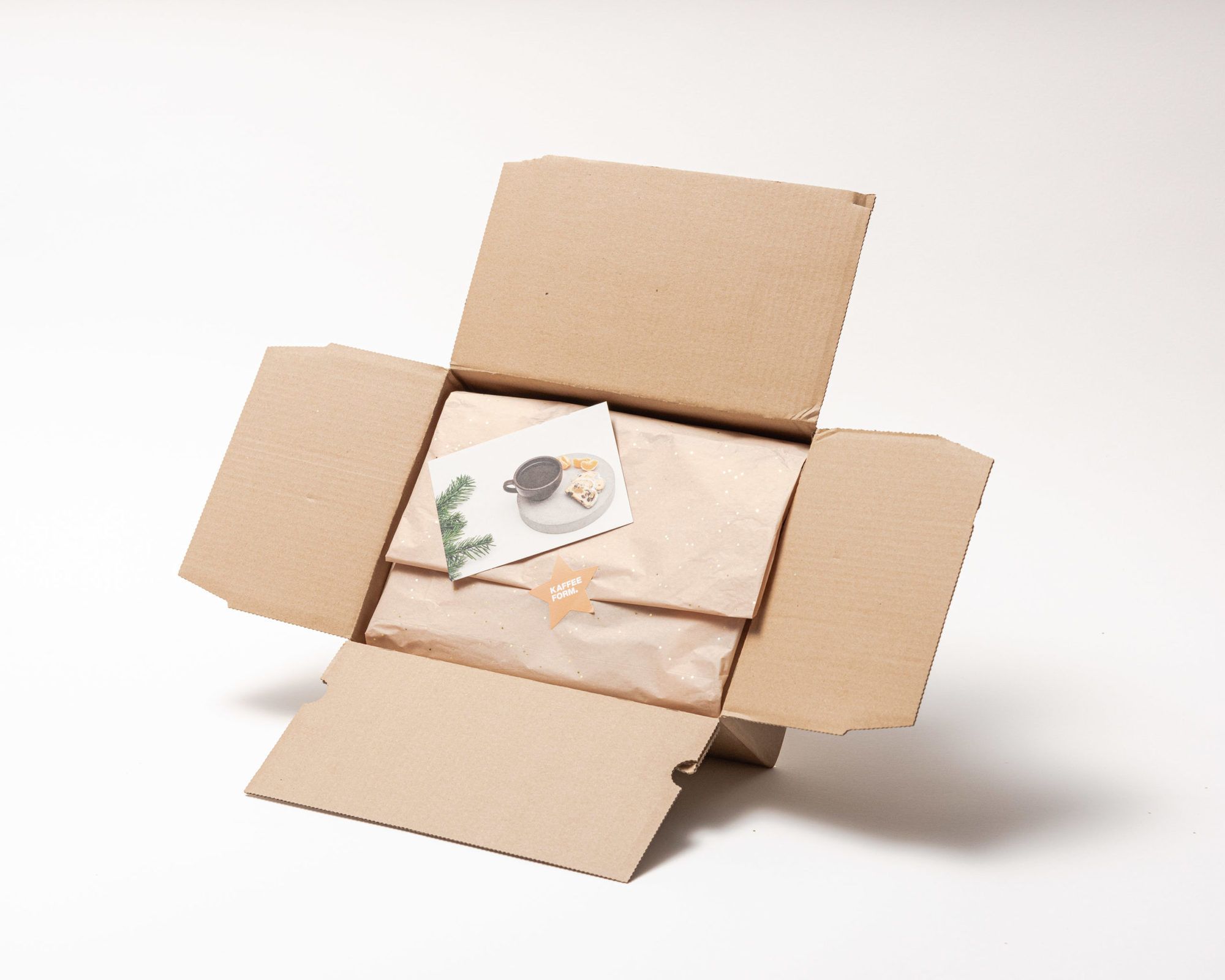 Kaffeeform Geschenkservice mit Karte im Weihnachtsmotiv